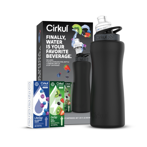 32oz. Matte Black Stainless Steel Bottle Starter Kit F8